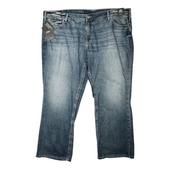 Silver Britt Low Rise Curvy Slim Bootcut Jeans Indigo Denim Stretch Sz 24 NEW - Picture 2 of 12